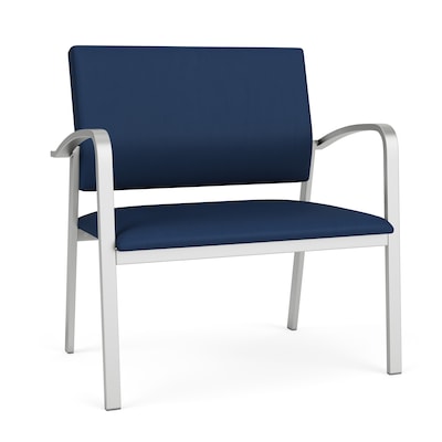 Lesro Newport Bariatric Vinyl Guest Chair, Patriot Plus Imperial Blue/Silver (NP1401.SSV-01PPIB)