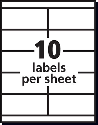 Avery Copier Shipping Labels, 2" x 4-1/4", Matte White, 1000 Labels/Box (5352)
