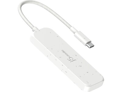 j5create Eco-Friendly 4-Port USB Type-C Hub, Pure White (JCH345EW)