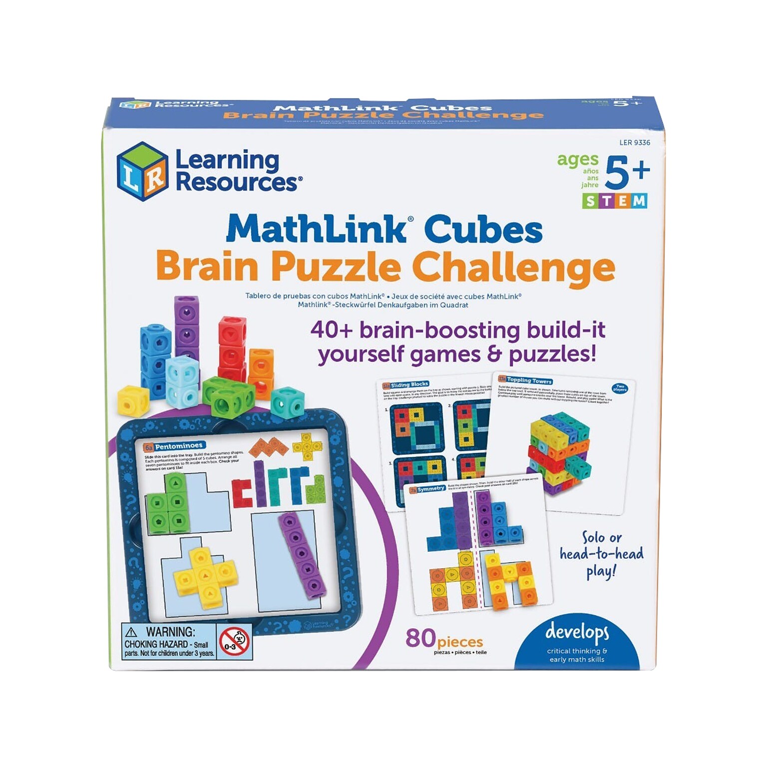 Learning Resources MathLink Cubes Brain Puzzle Challenge (LER9336)