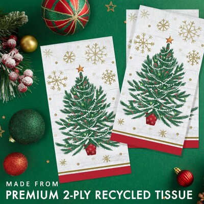 Say Hooray! Timeless Tree Paper Plates and Guest Towels Kit, Multicolored, 48/Pack (DTC9400E2H)