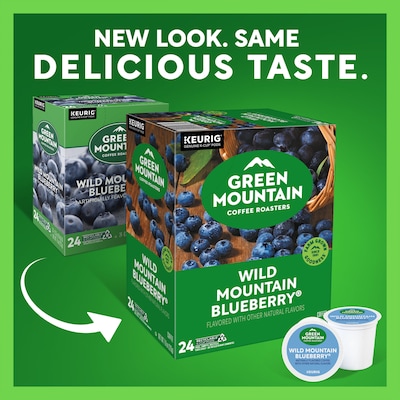 Green Mountain Wild Mountain Blueberry Coffee Keurig® K-Cup® Pods, Light Roast, 96/Carton (67832)