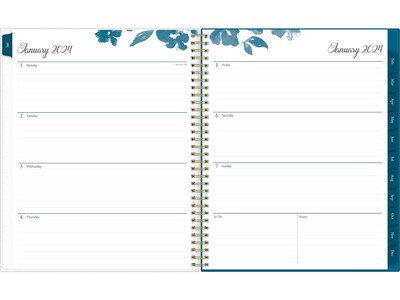 2024 Blue Sky Bakah Blue 8.5 x 11 Weekly & Monthly Planner, White/Blue (137261-24)