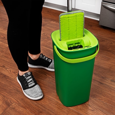 Libman Rinse 'n Wring Microfiber Butterfly Mop & Bucket Kit, Green (1516001)