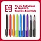 TRU RED™ Retractable Quick Dry Gel Pens, Medium Point, 0.7mm, Red, Dozen (TR54500)