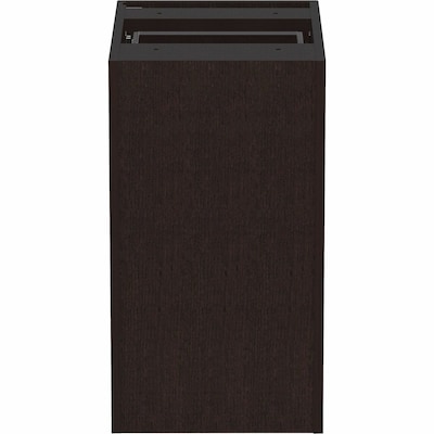 Lorell Essentials 2-Drawer Stationary File/File Cabinet, Letter/Legal Size, Lockable, 28.3"Hx 16"Wx 22"D, Espresso/Silver Brush