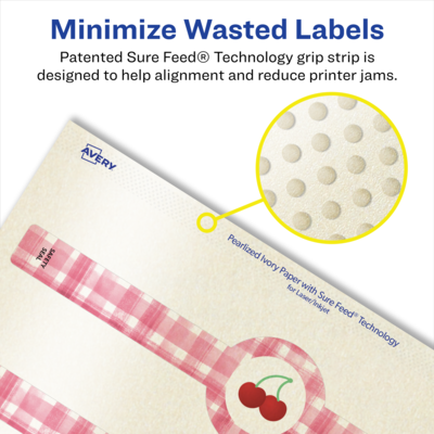 Avery Pearlized Ivory Decorative Edge Multipurpose Labels, 1.5" x 7.75", Ivory, 500/Box (94118)