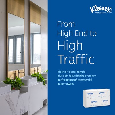 Kleenex Recycled Multifold Paper Towels, 1-ply, 150 Sheets/Pack, 8 Packs/Carton (02046)