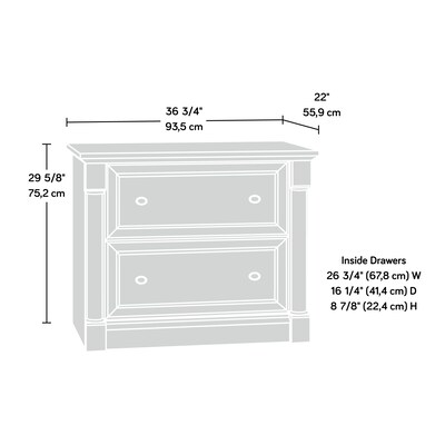 Sauder Palladia 2-Drawer Lateral File Cabinet, Letter/Legal Size, 37"W x 22"D, Select Cherry (412015)