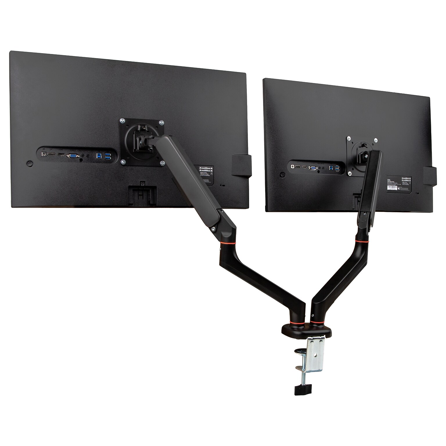 Mind Reader Adjustable Counter-Balance Dual Arm Desk Mount for 13 – 32 Monitors, Black (GARMONDB-BLK)