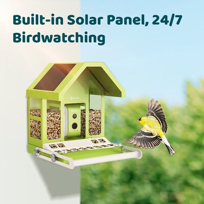 Birdfy Smart Bird Feeder with Camera, Solar Panel and AI by Subscription, Green (EPPAMBNI8172100)