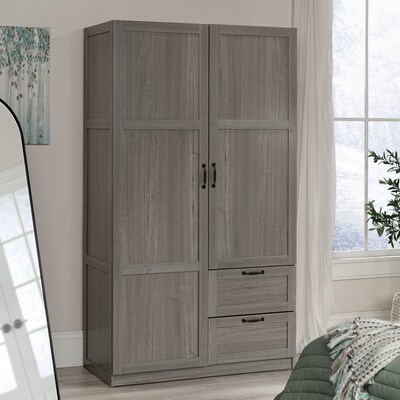 Sauder Select 71H Storage Armoire, 2 Drawers, Silver Sycamore (426126)