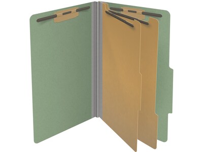 Medical Arts Press Pressboard Classification Folder, 2 Dividers, 2" Expansion, Legal Size, Green, 10/Box (DV-T52-26-3AGN)