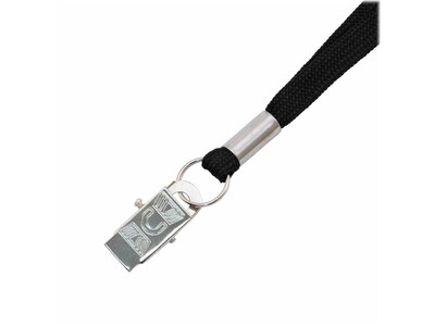 Advantus Metal Metal Clip Lanyard, Black, 100/Box (97128)