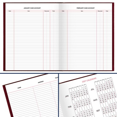 2026 AT-A-GLANCE Standard Hardcover Daily Diary, 7.5" x 9.5", Ruled, Red (SD374-13-26)