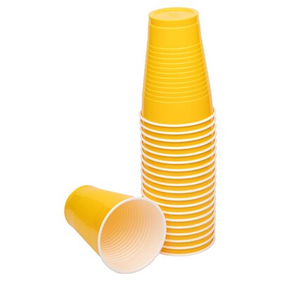 JAM Paper Plastic Party Cups, 12 oz, Yellow, 20/Pack (255523919)