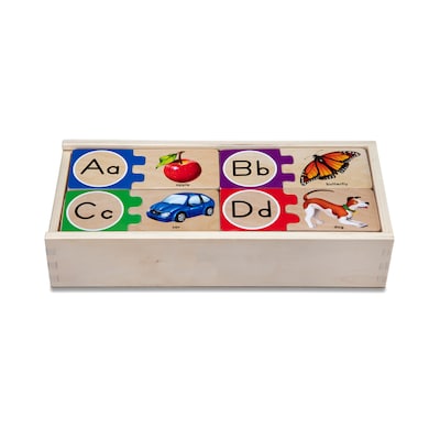 Melissa & Doug 52-Piece Self-Correcting Alphabet Wooden Puzzle, 6 Puzzles/Pack (51142-CASE)