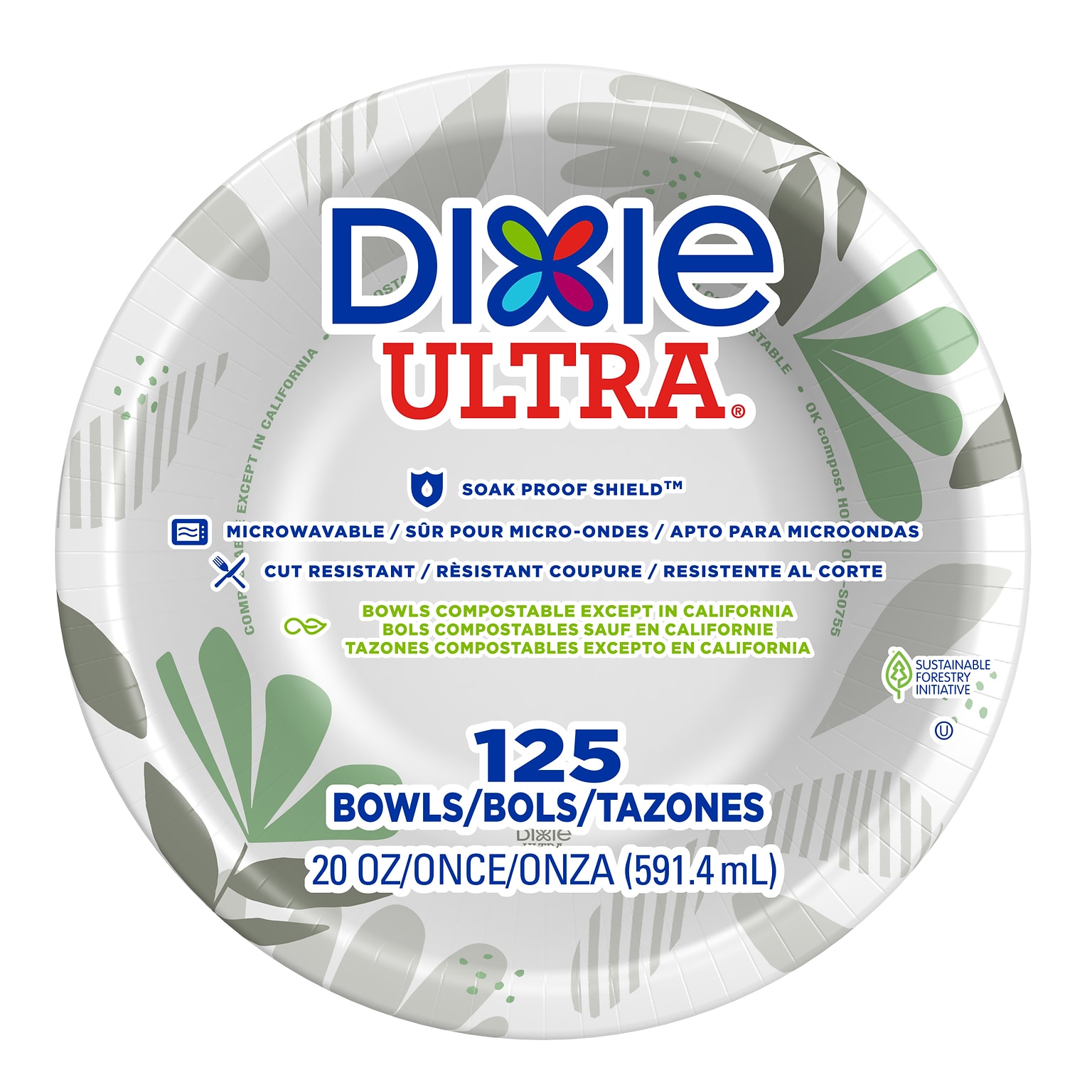 Dixie Ultra Pathways Paper Bowls, 20 oz., Multicolor, 500/Carton (SX20PATH)