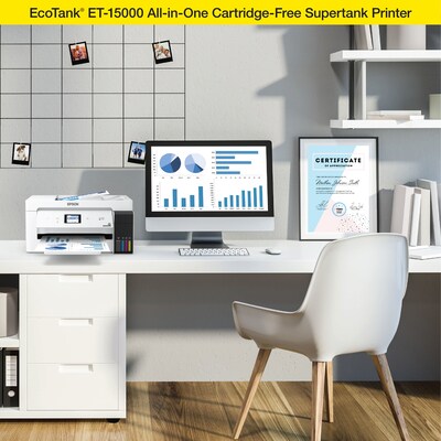 Epson EcoTank ET-15000 Wireless Color Inkjet Printer, All-In-One Supertank, Print, Scan, Copy, Fax (9472514)