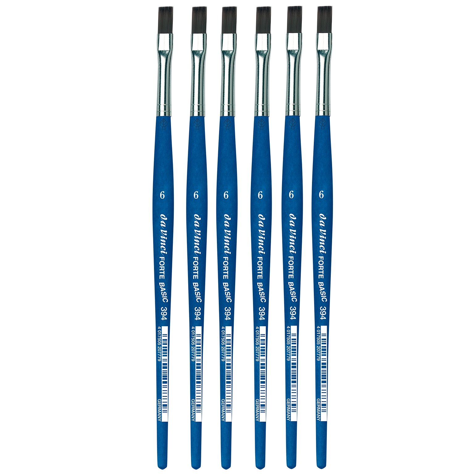da Vinci FORTE BASIC Acrylic Synthetic Student Flat Brush, 6 /Pack (DVXVA3946-6)