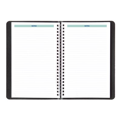 2025 Blueline Plan & Link 5" x 8" Weekly Appointment Book, Faux Leather Cover, Black (C5075.81T)