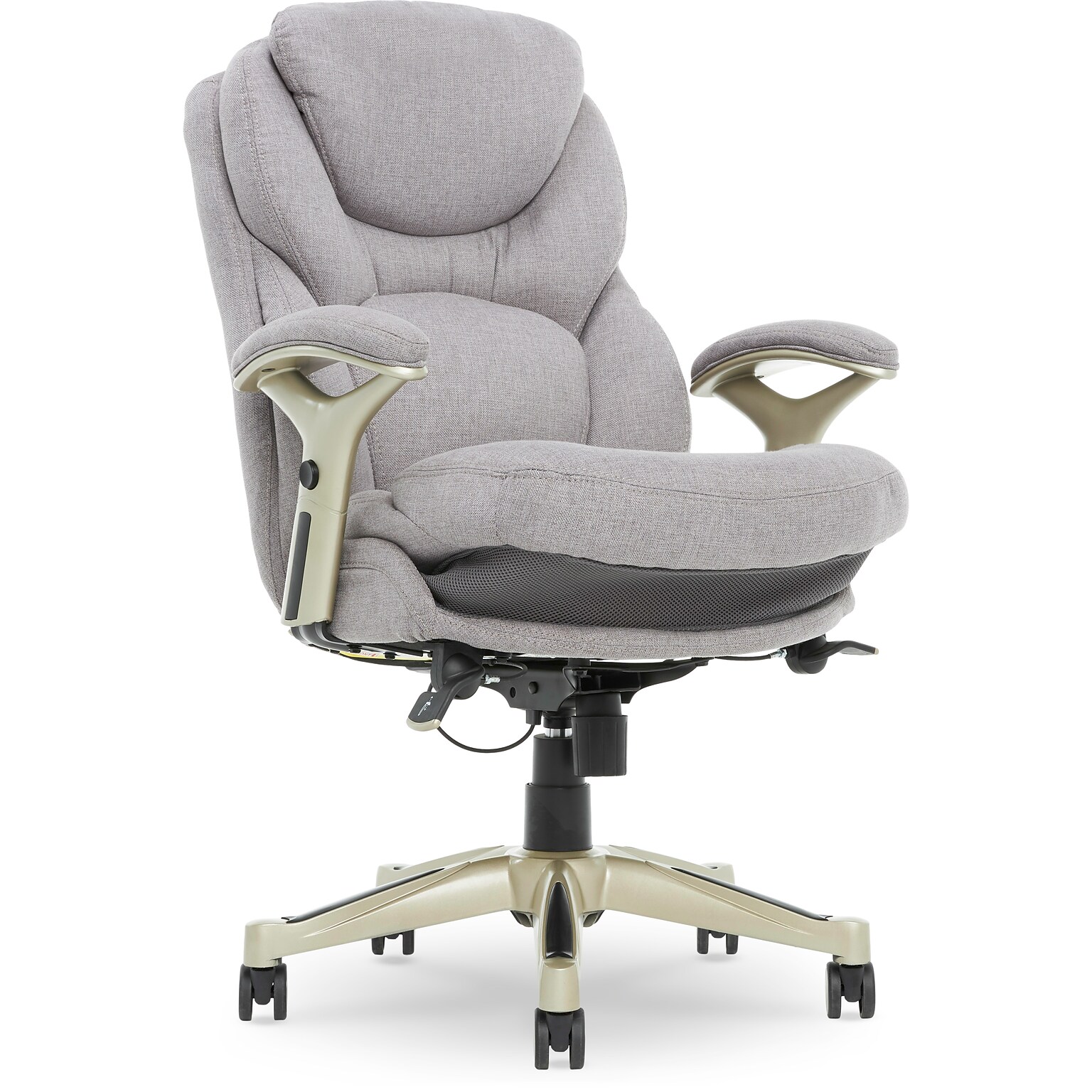 Serta Claremont Ergonomic Fabric Swivel Executive Chair with Back in Motion Technology, Light Gray (44186D)