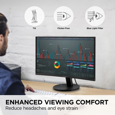 ViewSonic 24" FHD Curved 100Hz LED Monitor, Black (VA2416C)