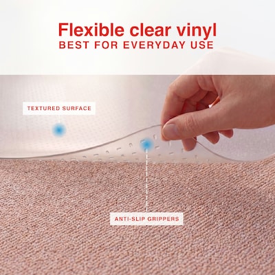 Quill Brand® BerberMat Carpet Chair Mat, 46" x 60'', Crystal Clear (20234-CC)