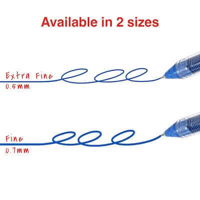 Staples Optiflow+ Rollerball Pens, Extra Fine Point, 0.5mm, Blue Ink, Dozen (ST63316)
