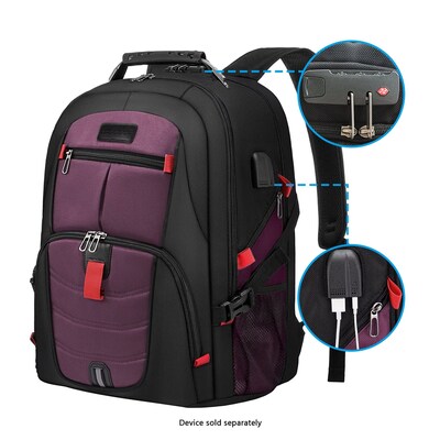 SaharaCase All-in-One Laptop Backpack, Large, Black/Purple (LT00088)