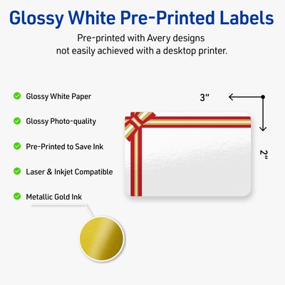 Avery Rectangle Multipurpose Labels, 2 x 3, White, 80/Pack (19479370594)