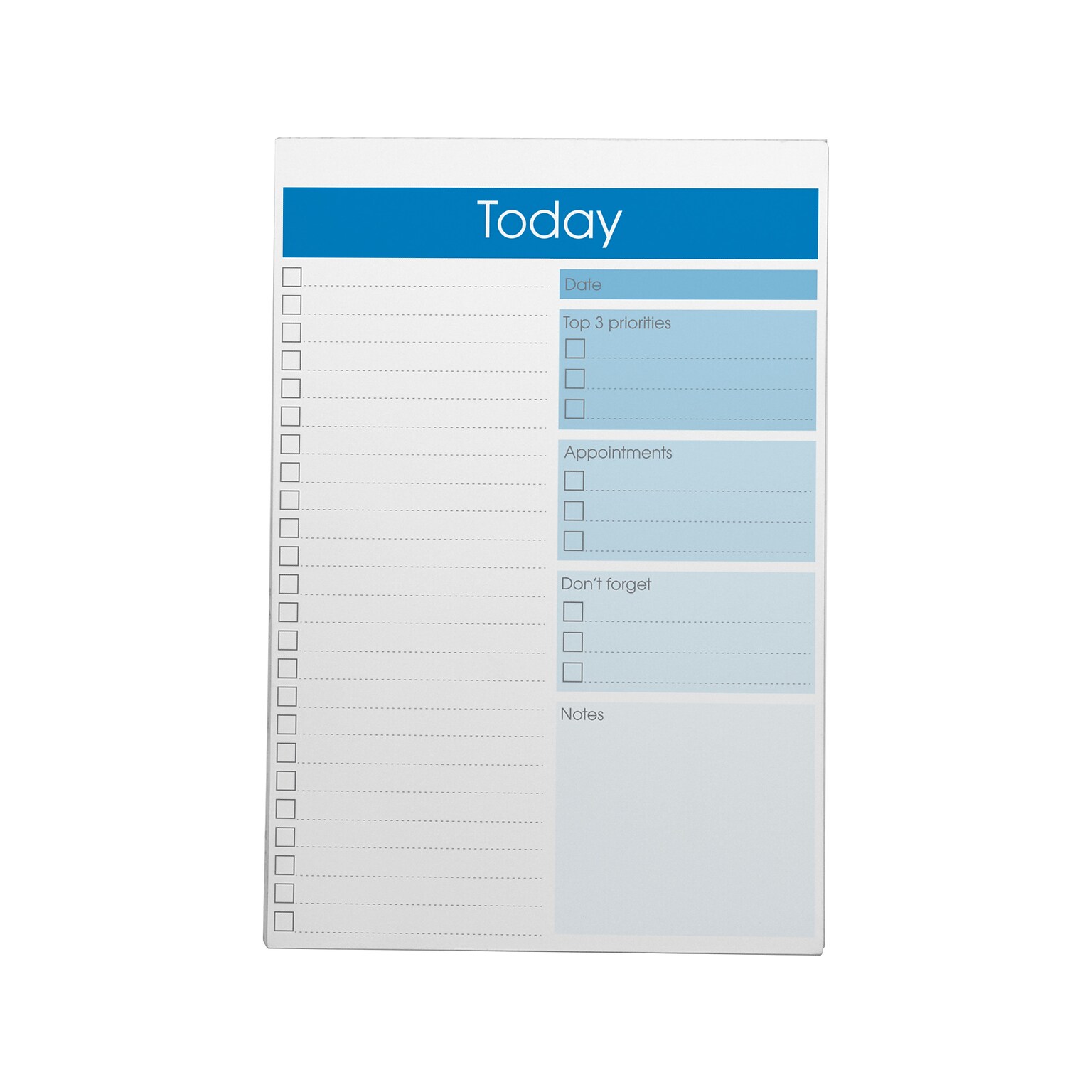 Better Office To-Do List Notepad, 7 x 10, Project-Ruled, White/Blue, 52 Sheets/Pad (25830)