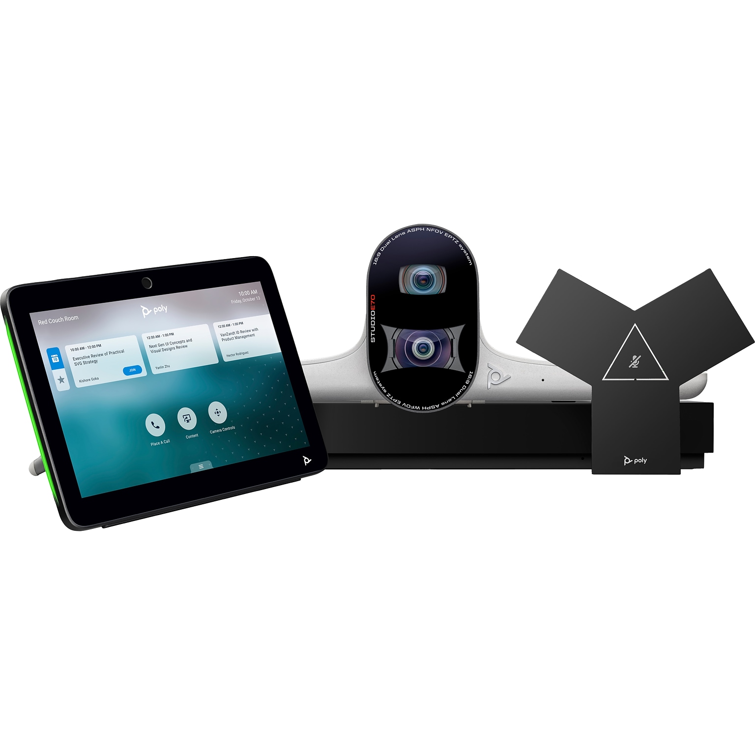 Poly G7500 Video Conferencing System with Studio E70 and TC10 Controller Kit, Black (92L53AA#ABA)