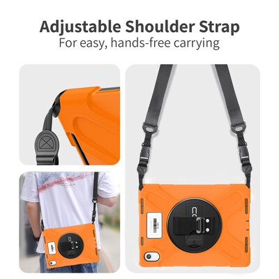 CODi Rugged iPad 11" (A16/11th Gen) & iPad 10.9" (10th Gen) Case with Integrated Screen Protector, Orange (C30705069IS)