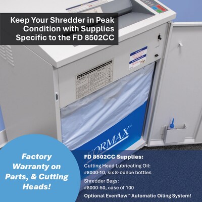 Formax OnSite Office 8502CC 25-Sheet Cross-Cut Commercial Shredder (FD8502CC)