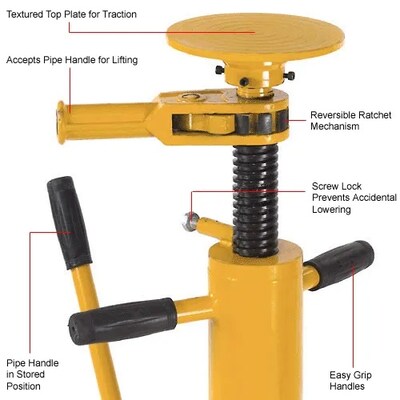 Global Industrial Standard Duty Trailer Stabilizing Jack Stand, 100,000 Lb Static Capacity (132050)