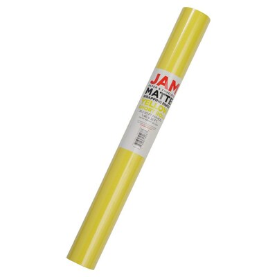 JAM Paper Short Mini Roll Wrapping Paper, 26.3 sq. ft., Yellow, 2/Pack(277013540263a)