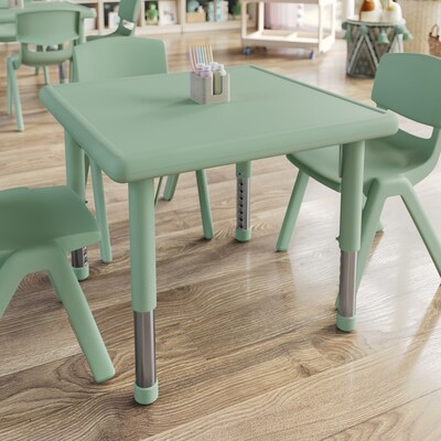 Flash Furniture Wren Square Activity Table, 24 x 24, Height Adjustable, Sage (YUYCX0022SQRSGE)