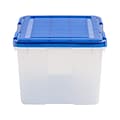 Iris WeatherPro 55.7 Qt. Latch Lid Storage Bin, Clear/Blue (500201)