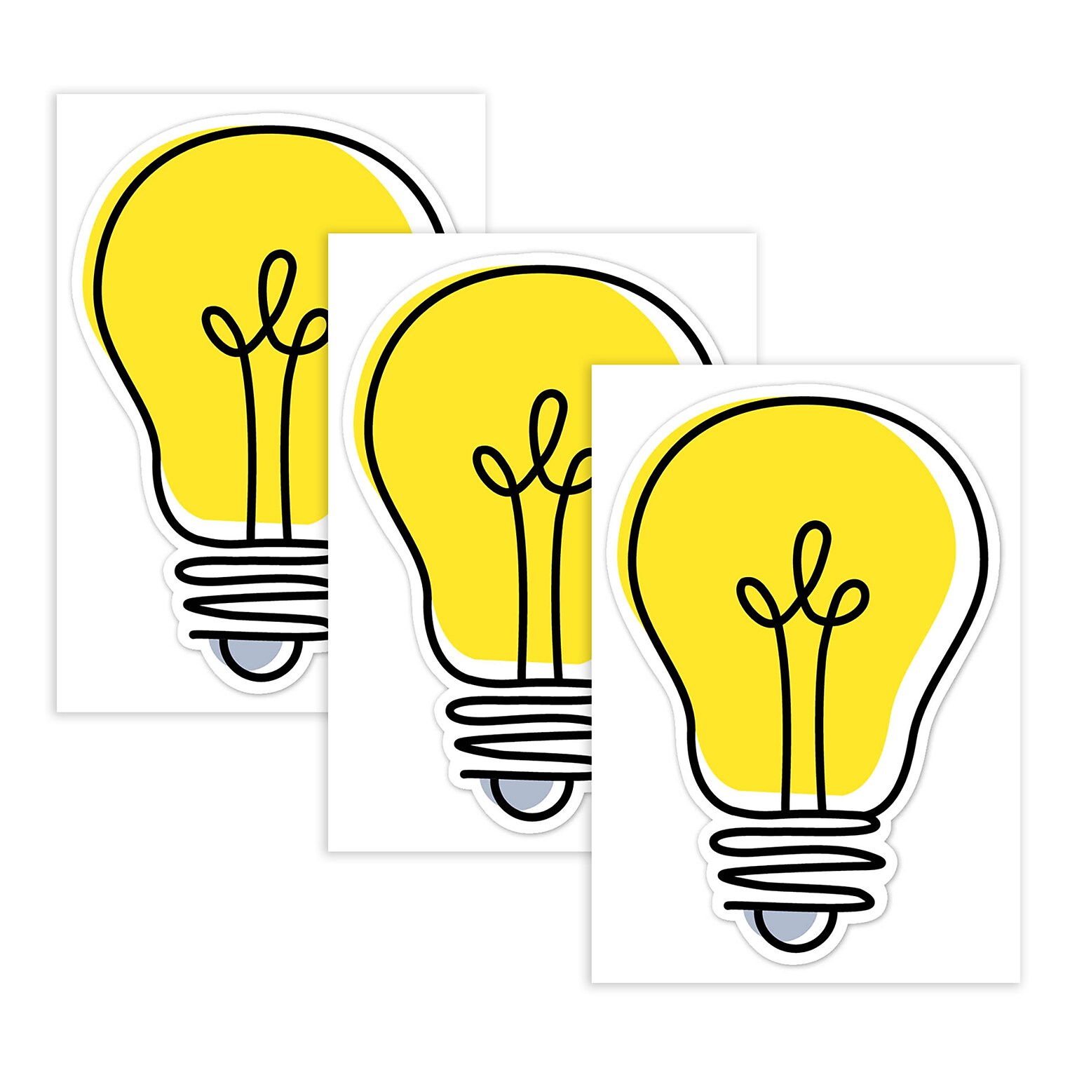 Creative Teaching Press Core Décor Doodle Lightbulb Designer Cut-Outs, 36/Pack, 3 Packs/Bundle (CTP10591-3)