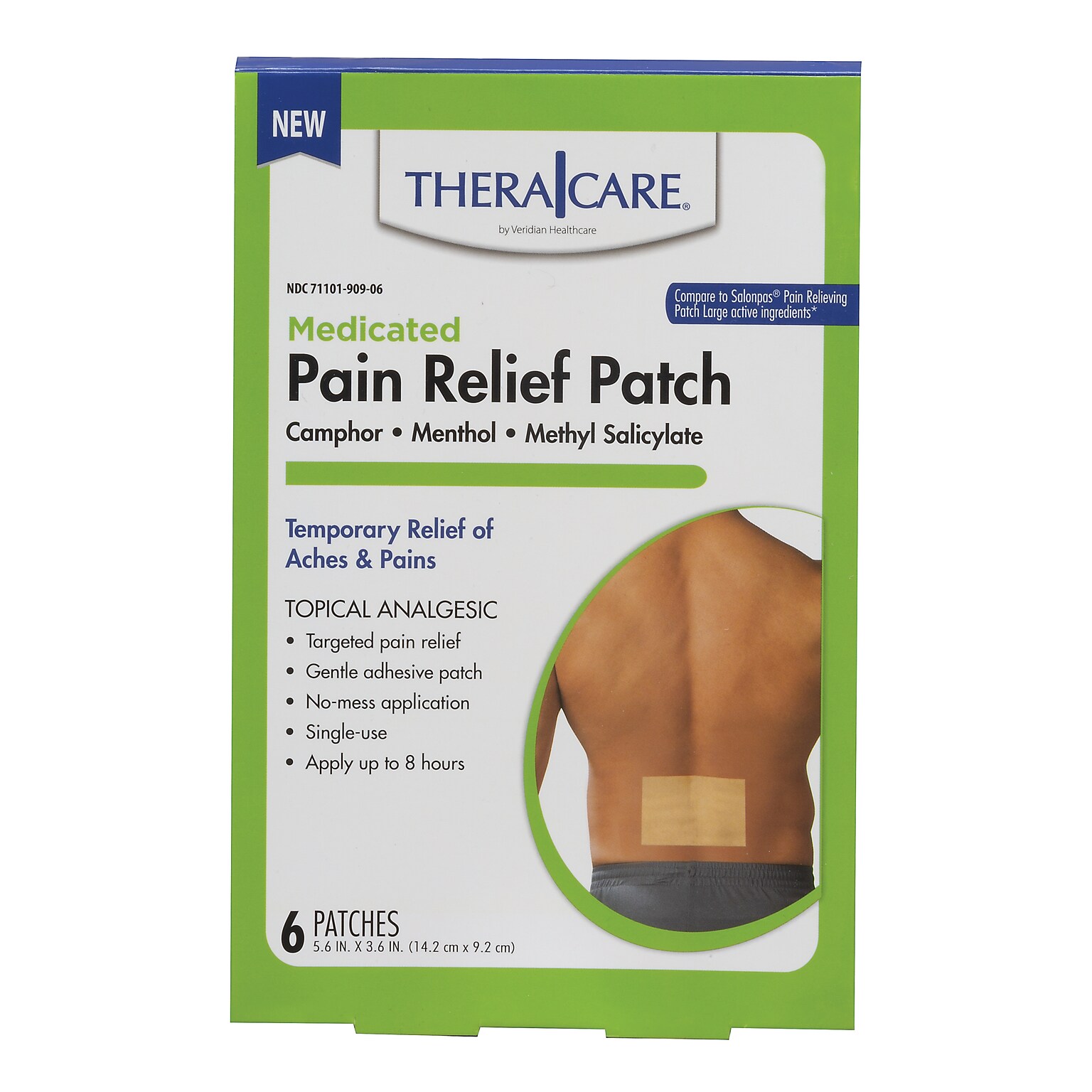 TheraCare Pain Relief Medicated Patch, 6 Patches/Pack (24-90906)