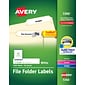 Avery TrueBlock Laser/Inkjet File Folder Labels, 2/3" x 3 7/16", White, 1500 Labels Per Pack (5366)