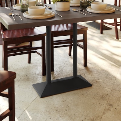 Flash Furniture Palis 30.5H Double Column Table Base, Steel/Cast Iron, Black (XUDGTB002OUTBLK)