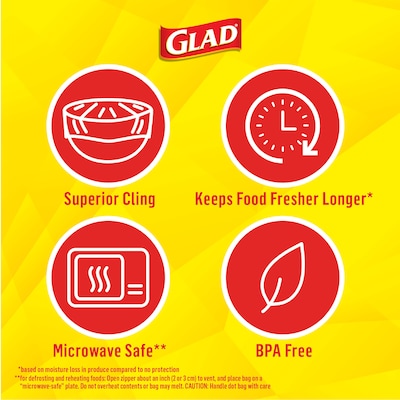 Glad ClingWrap Plastic Food Wrap, 200 Sq. Ft. Roll (00020)