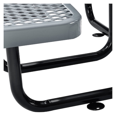 Global Industrial 46" Square Outdoor Steel Picnic Table, Expanded Metal, Gray (277151GY)