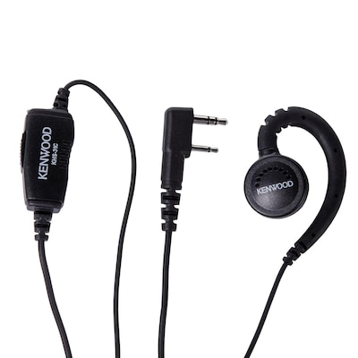 KENWOOD C-Ring Earbud Headset with In-Line Push-To-Talk Microphone, Black (KHS-31C)