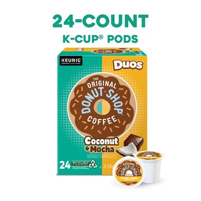 The Original Donut Shop Duos Coconut + Mocha Coffee Keurig® K-Cup® Pods, Medium Roast, 24 Pods/Box (5000361500)