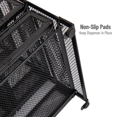 Mind Reader Metal 5-Compartment Tea Bag Organizer, 120 Tea Bag Capacity, Black (MMTDR5-BLK)