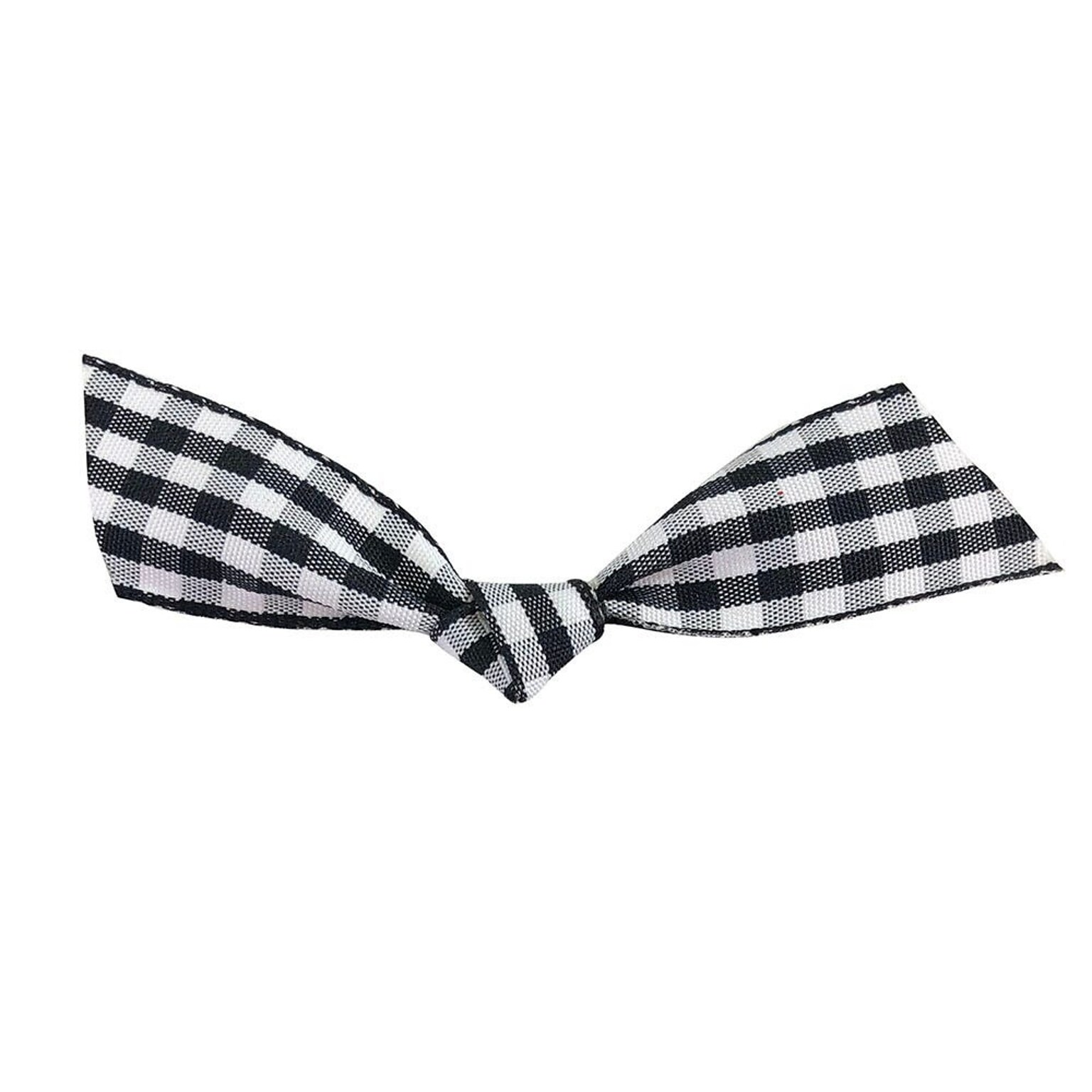 JAM Paper Bow Bows, Black/White Gingham, 100/Pack (52640349360)