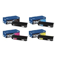 Brother TN-336 Black/Cyan/Magenta/Yellow High Yield Toner Cartridges, 4/Pack (TN336SET-STP)
